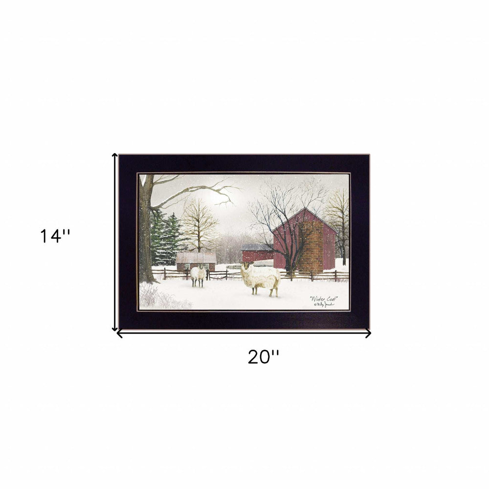 Winter Coat sheep Black Framed Print Wall Art - Homeroots - Flyclothing LLC