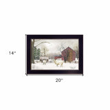 Winter Coat sheep Black Framed Print Wall Art - Homeroots - Flyclothing LLC