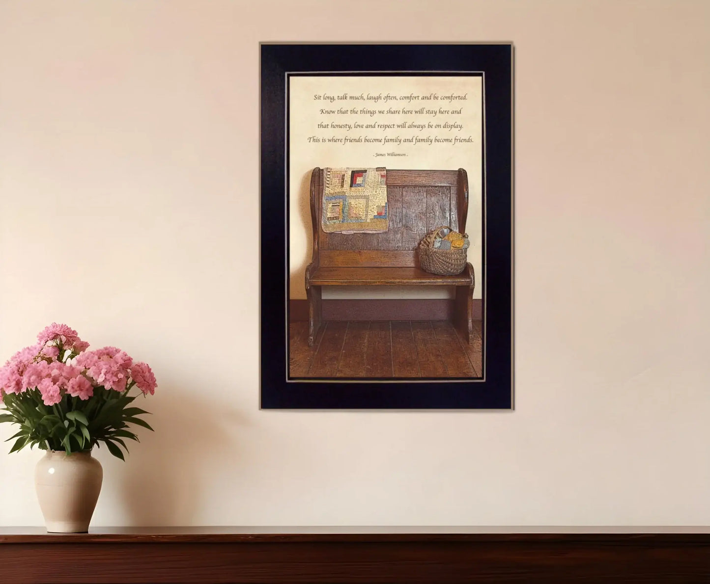 Friends Become Family Black Framed Print Wall Art - Homeroots - Flyclothing LLC