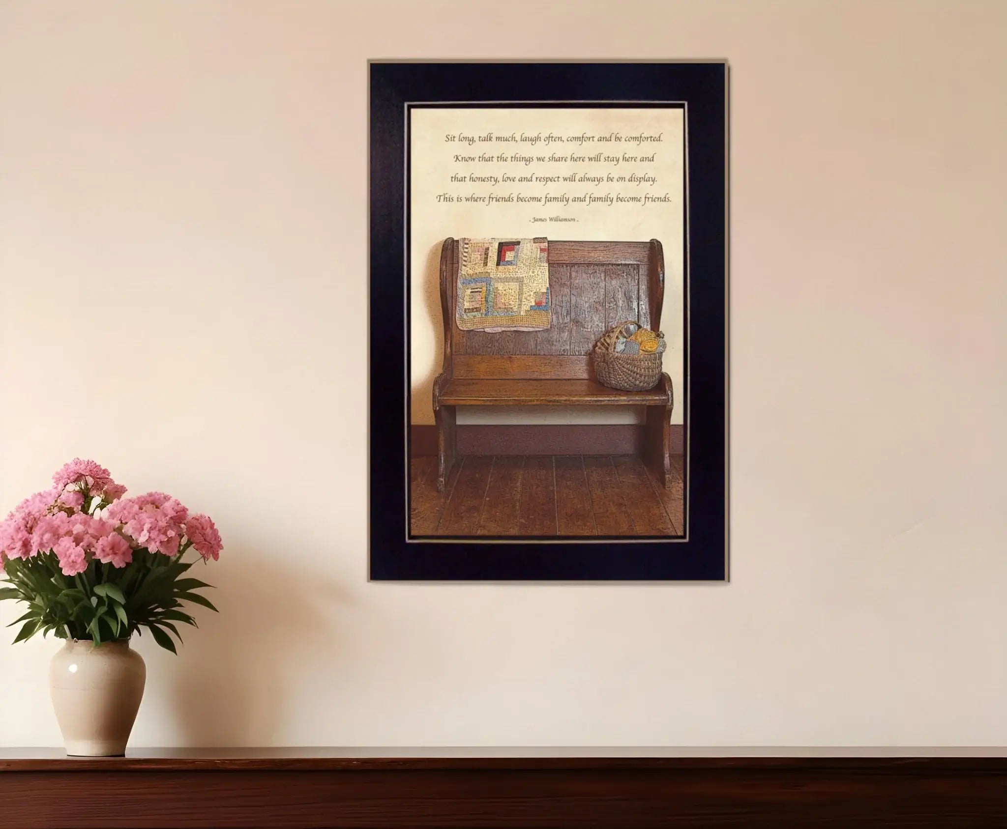 Friends Become Family Black Framed Print Wall Art - Homeroots - Flyclothing LLC