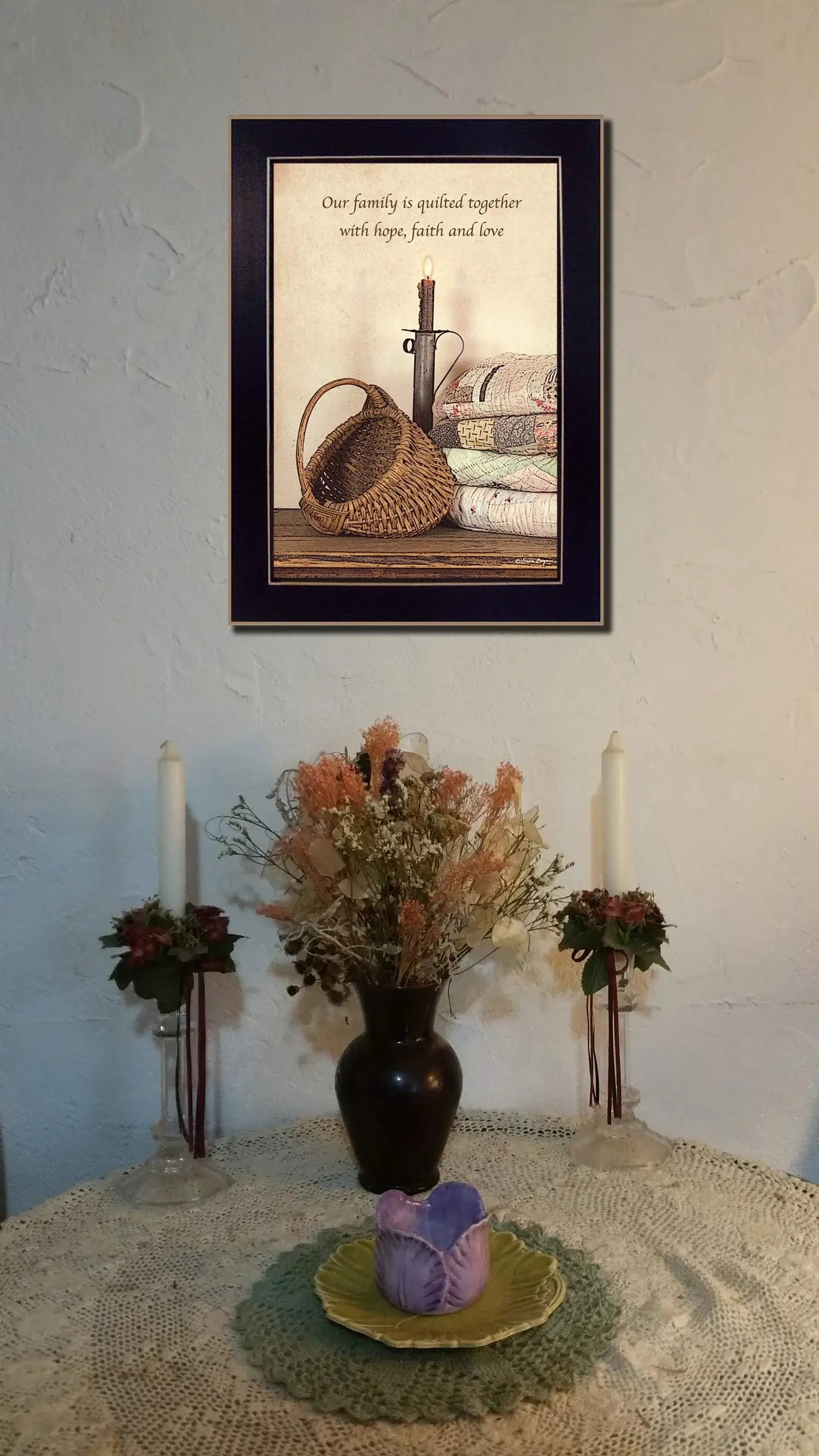 Quilted Together Black Framed Print Wall Art - Homeroots - Flyclothing LLC