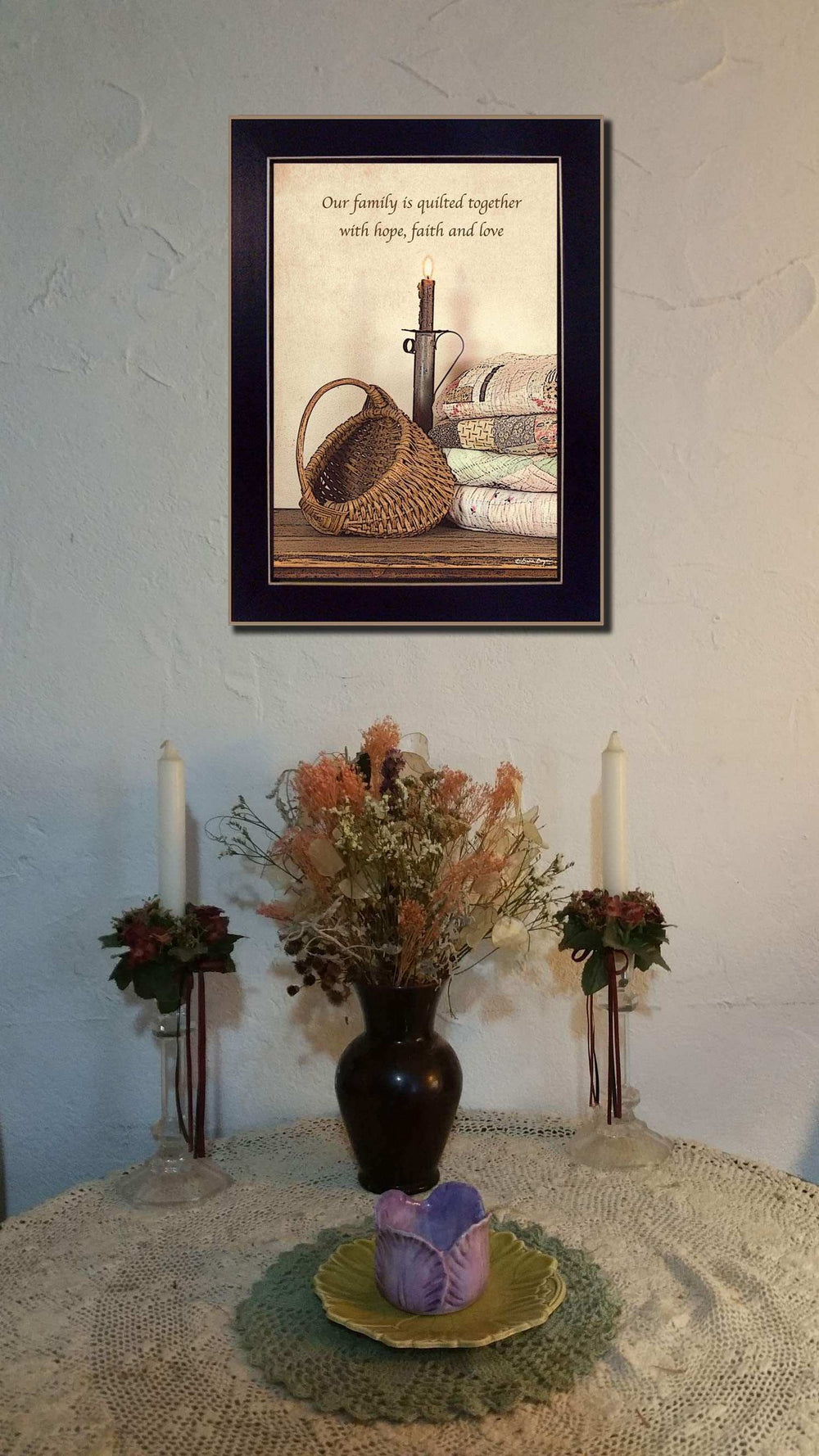 Quilted Together Black Framed Print Wall Art - Homeroots - Flyclothing LLC