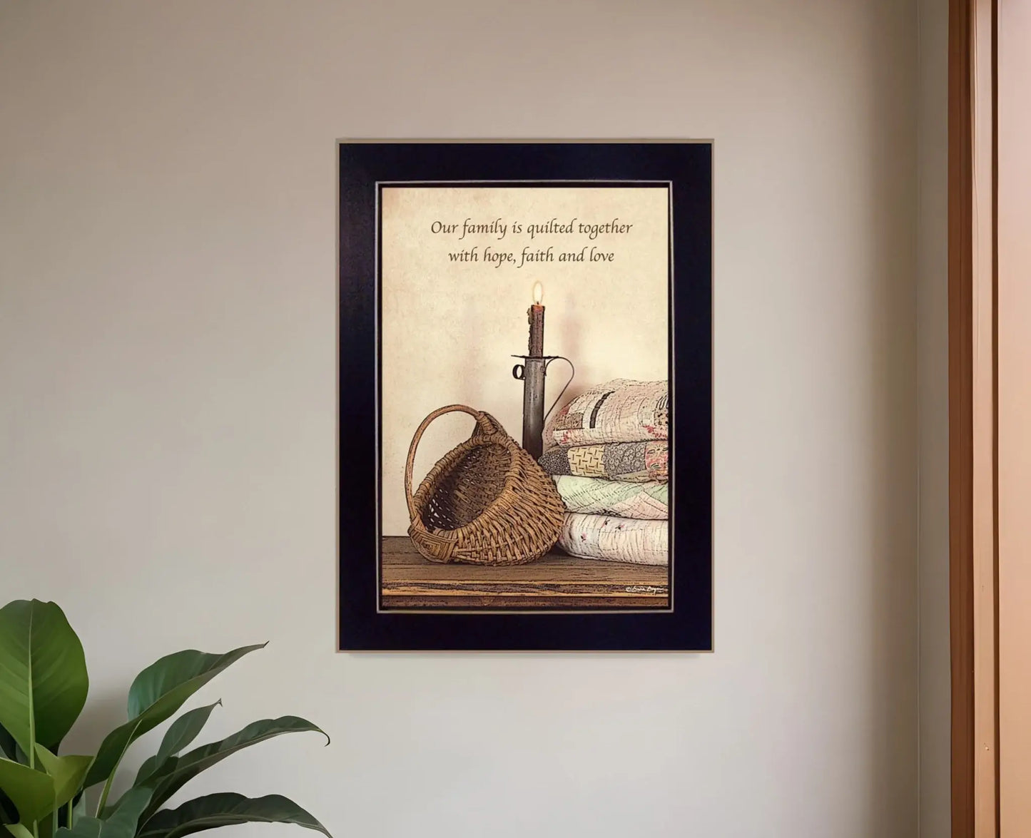 Quilted Together Black Framed Print Wall Art - Homeroots - Flyclothing LLC