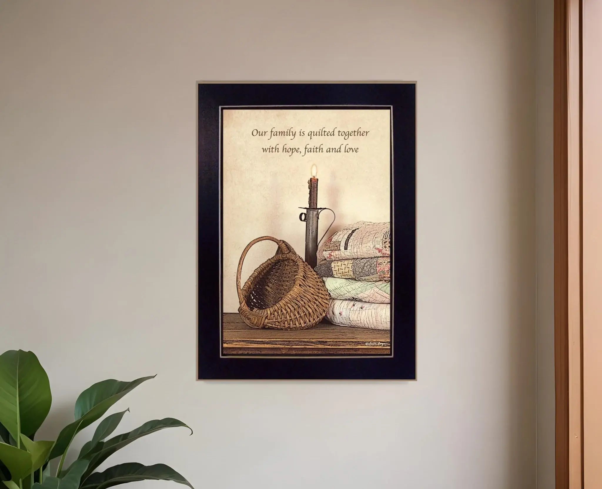 Quilted Together Black Framed Print Wall Art - Homeroots - Flyclothing LLC