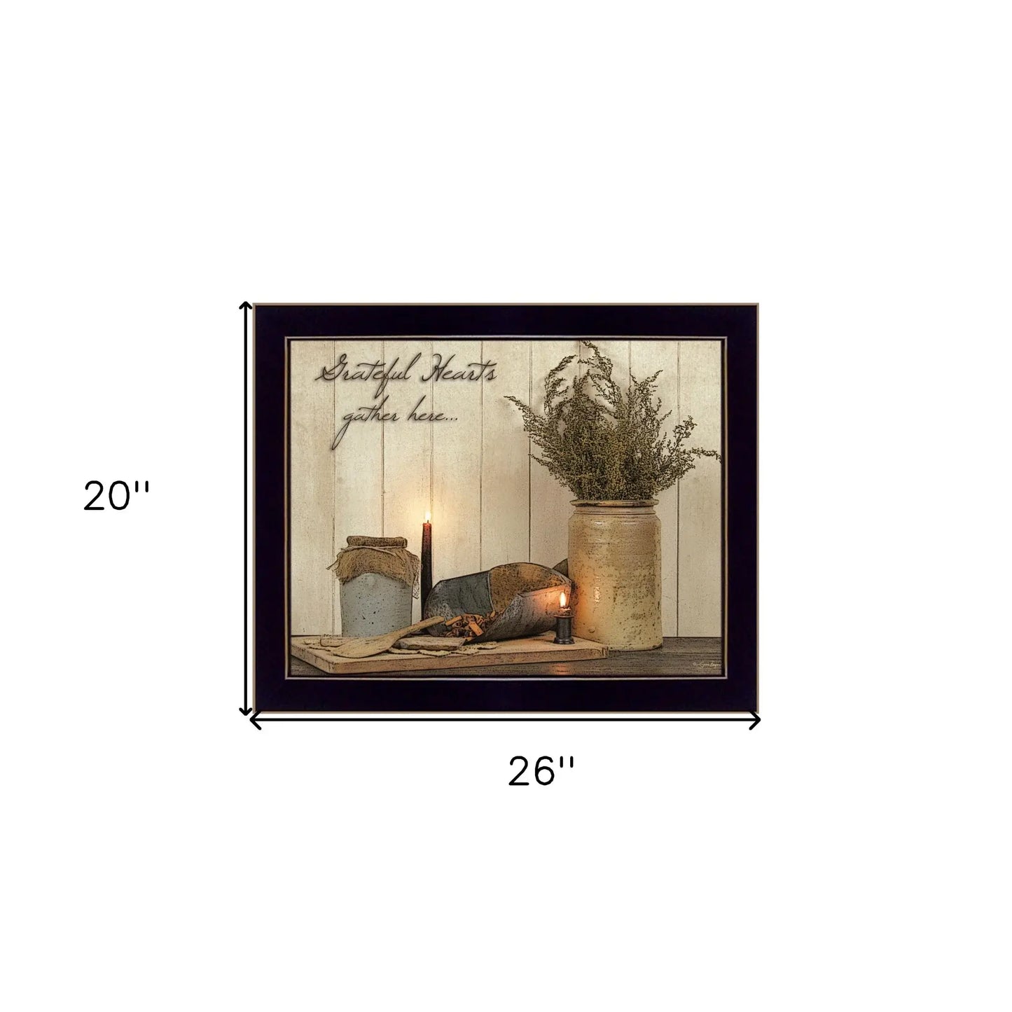 Grateful Hearts 3 Black Framed Print Wall Art - Homeroots - Flyclothing LLC