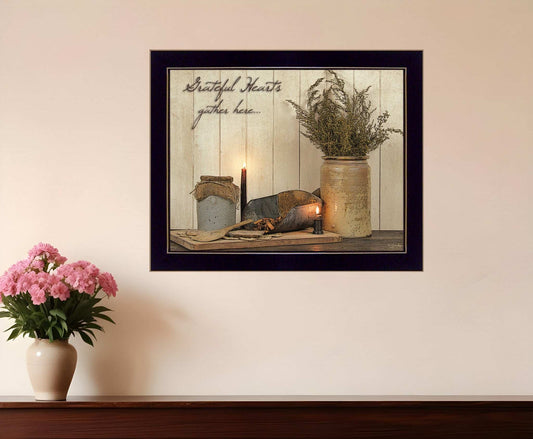 Grateful Hearts 3 Black Framed Print Wall Art - Homeroots - Flyclothing LLC