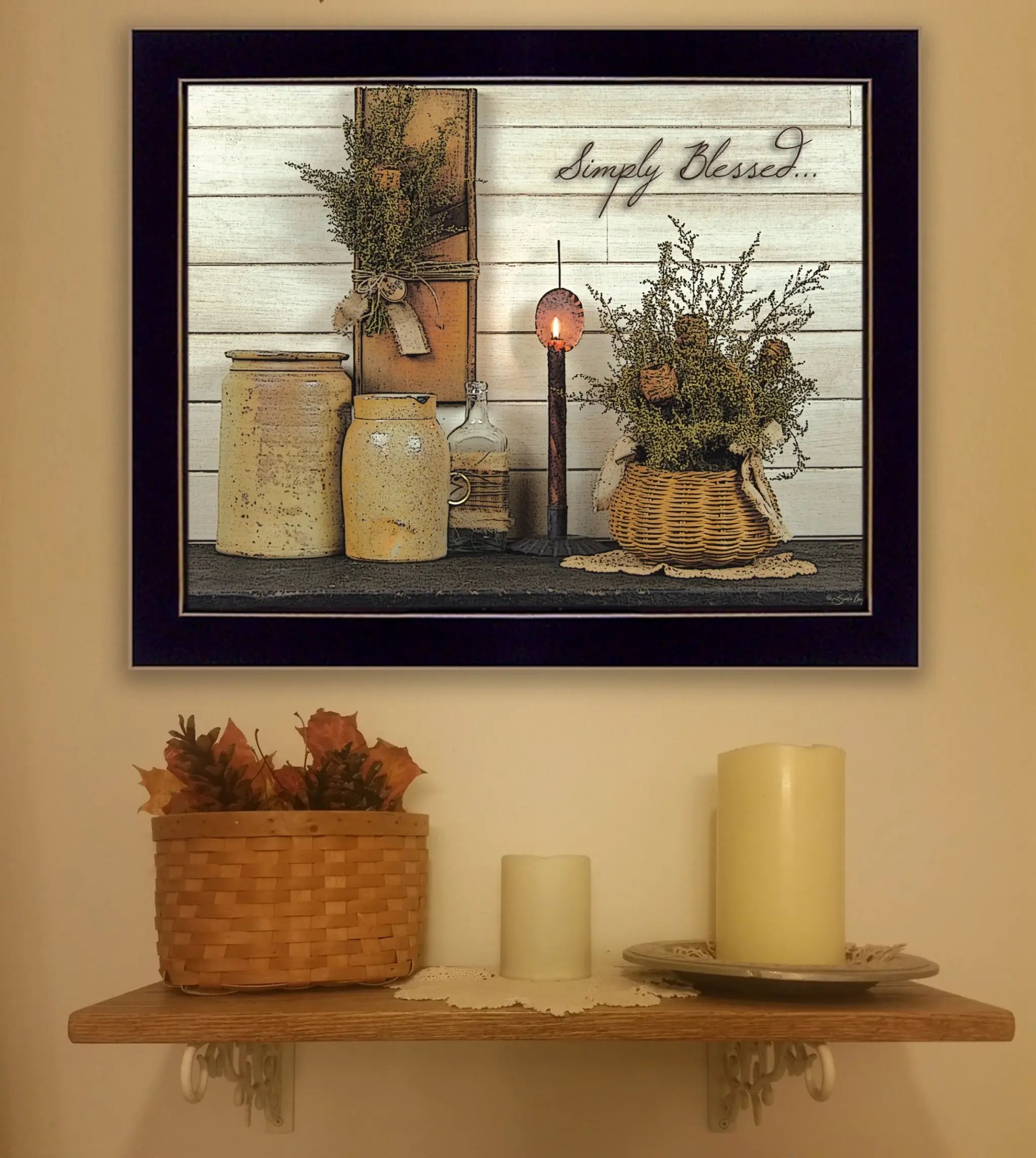 Simply Blessed Black Framed Print Wall Art - Homeroots - Flyclothing LLC