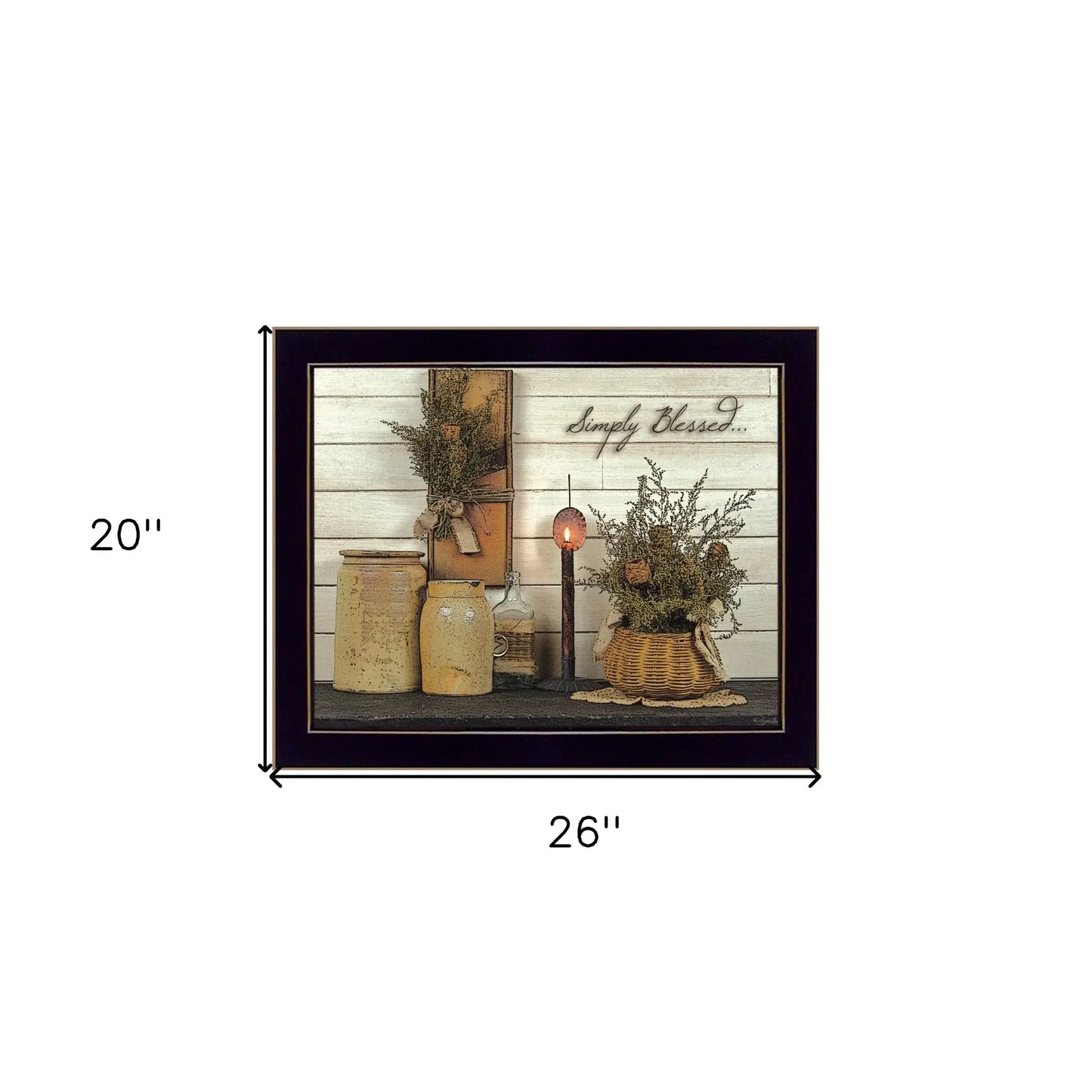 Simply Blessed Black Framed Print Wall Art - Homeroots - Flyclothing LLC