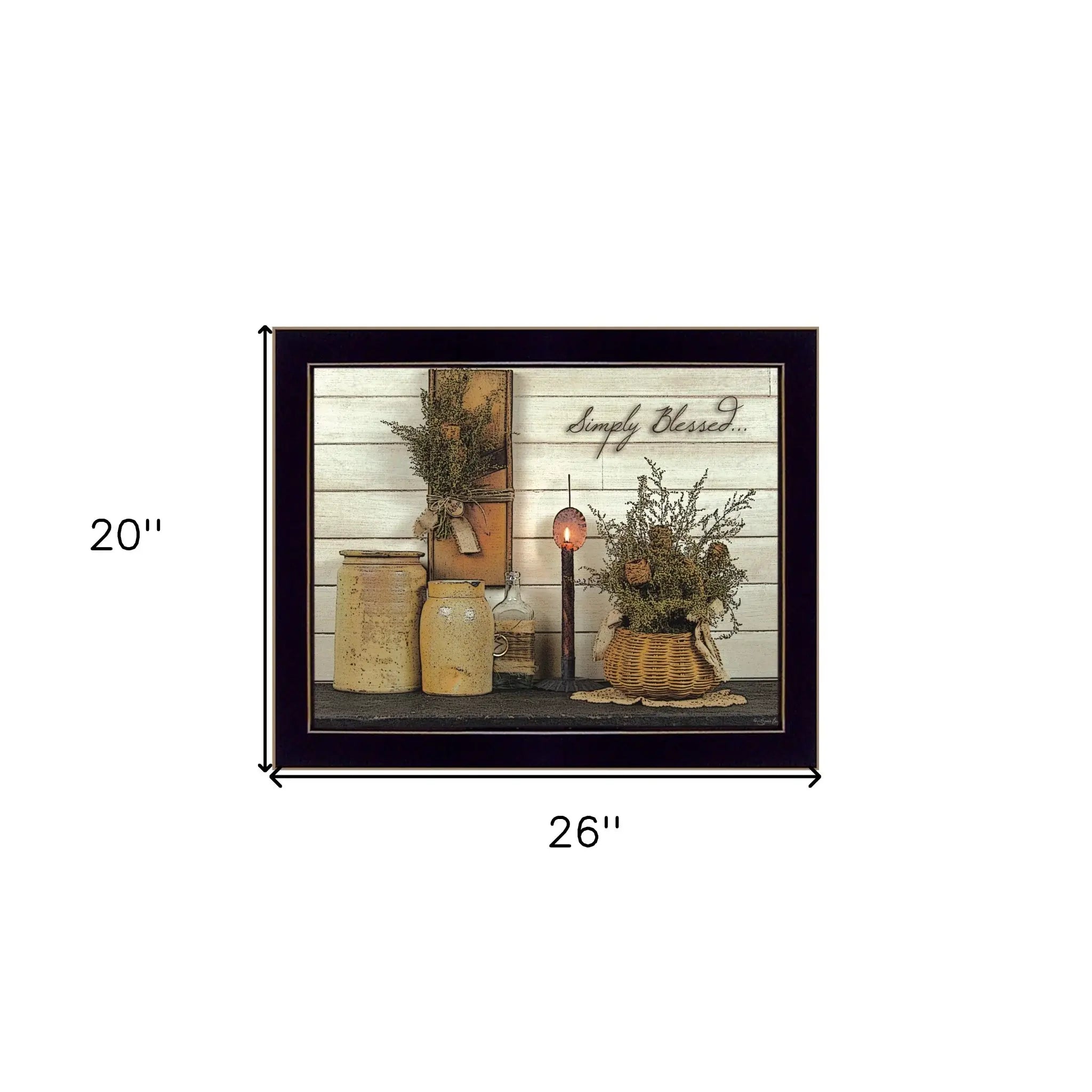 Simply Blessed Black Framed Print Wall Art - Homeroots - Flyclothing LLC
