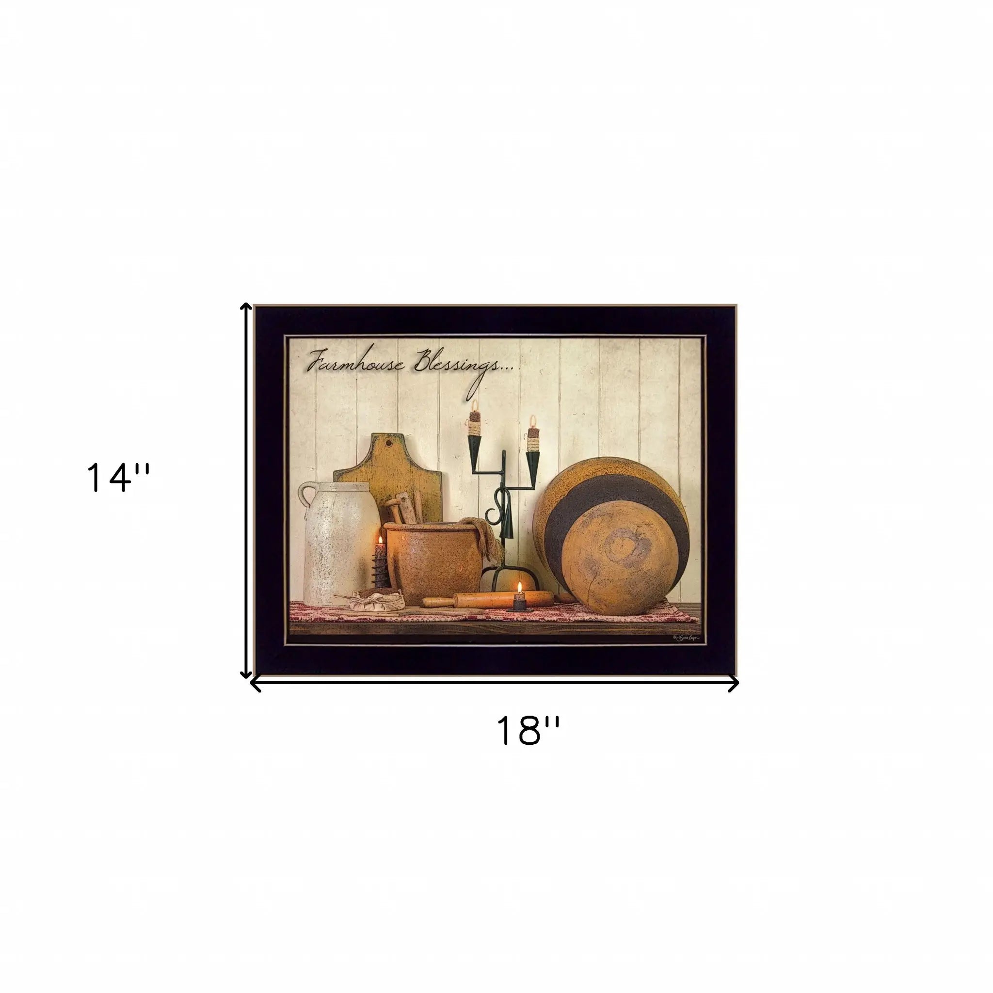 Farmhouse Blessings 1 Black Framed Print Wall Art - Homeroots - Flyclothing LLC