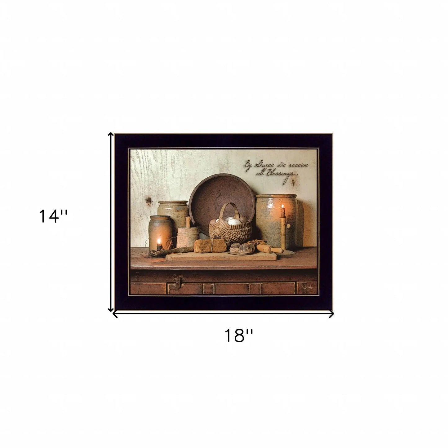 By Grace 1 Black Framed Print Wall Art - Homeroots - Flyclothing LLC
