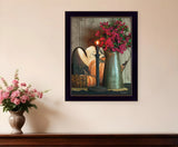 Basket and Blossoms Black Framed Print Wall Art - Homeroots - Flyclothing LLC