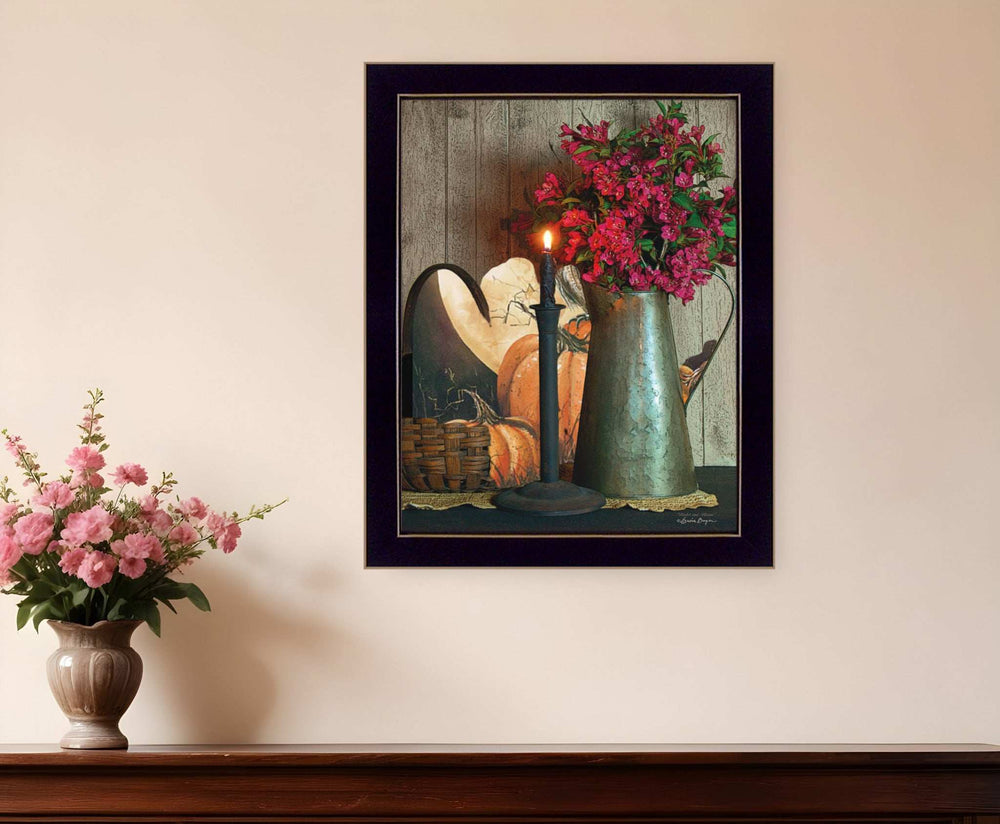 Basket and Blossoms Black Framed Print Wall Art - Homeroots - Flyclothing LLC