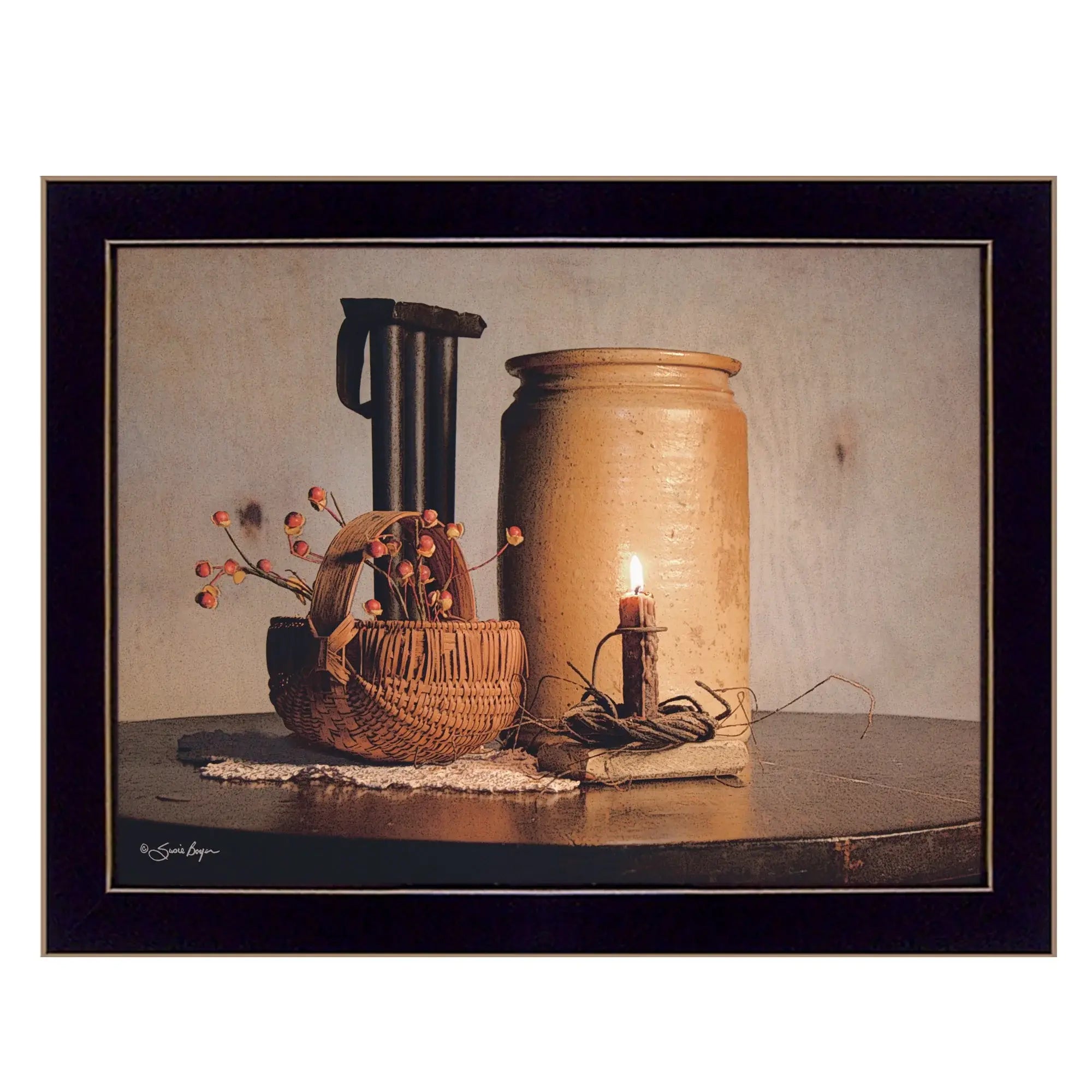Bittersweet Basket 3 Black Framed Print Wall Art - Homeroots - Flyclothing LLC