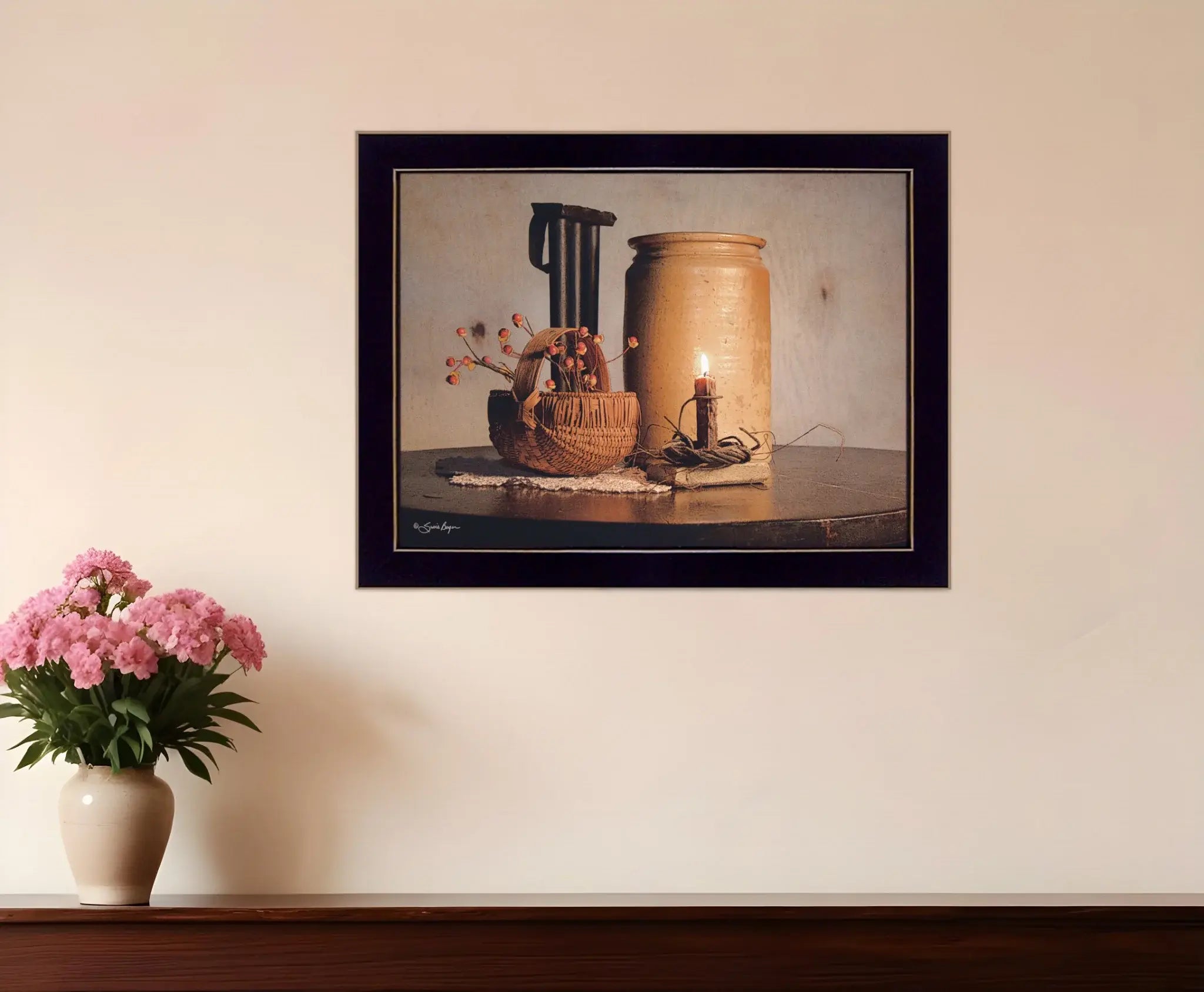 Bittersweet Basket 3 Black Framed Print Wall Art - Homeroots - Flyclothing LLC