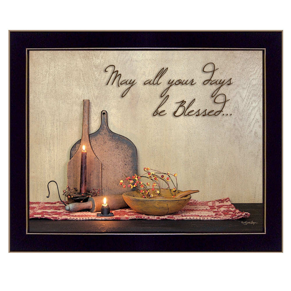 May all Your Days Be Blessed Black Framed Print Wall Art - Homeroots - Flyclothing LLC