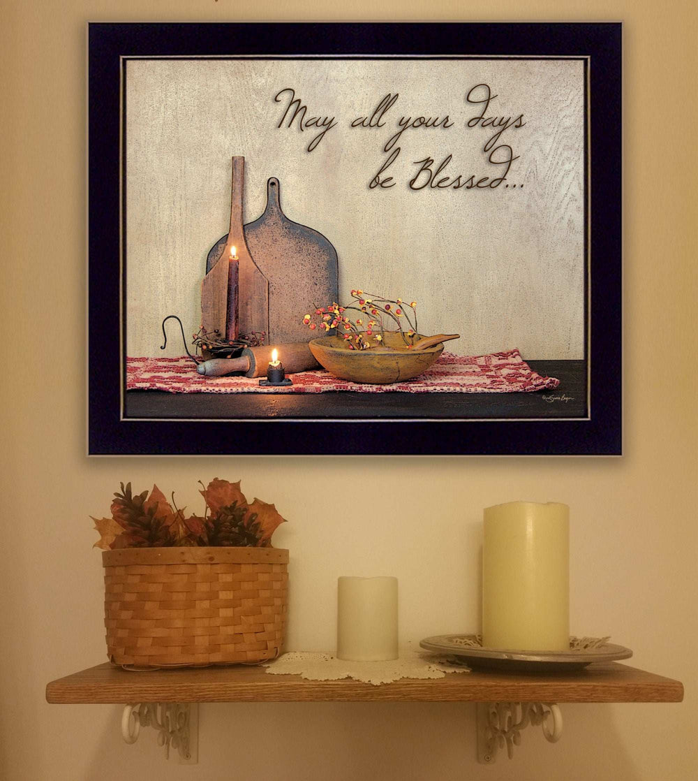 May all Your Days Be Blessed Black Framed Print Wall Art - Homeroots - Flyclothing LLC