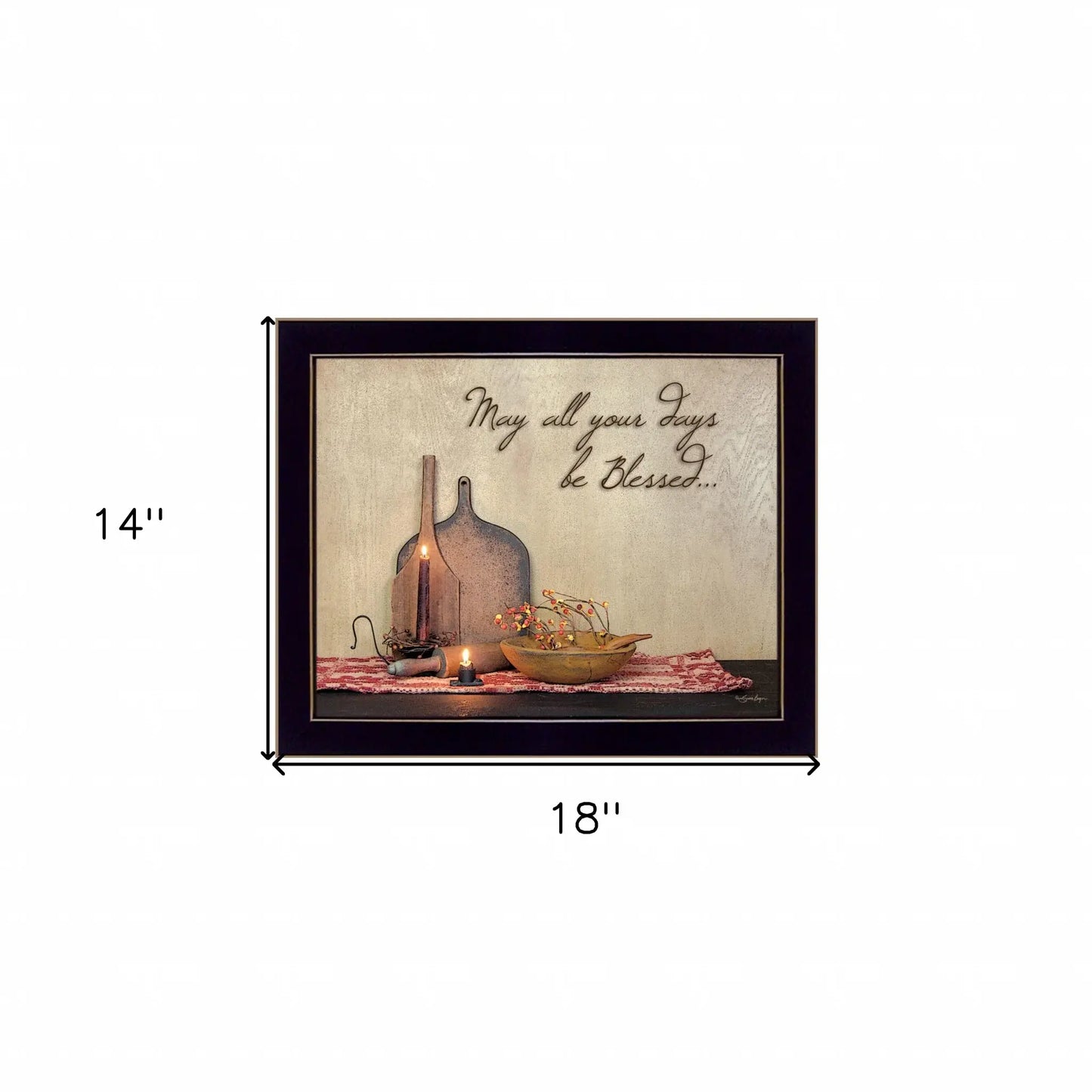 May all Your Days Be Blessed Black Framed Print Wall Art - Homeroots - Flyclothing LLC