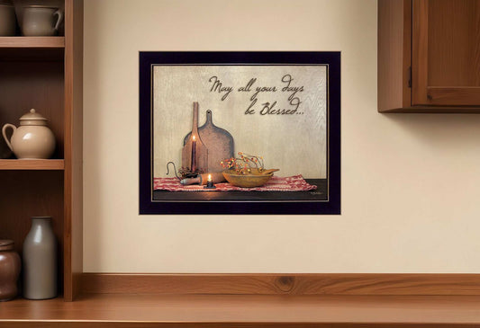 May all Your Days Be Blessed Black Framed Print Wall Art - Homeroots - Flyclothing LLC