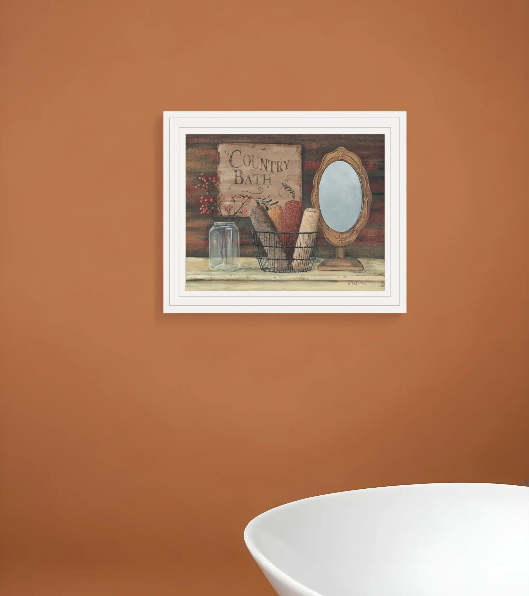 Country Bath 6 White Framed Print Bathroom Wall Art - Homeroots - Flyclothing LLC
