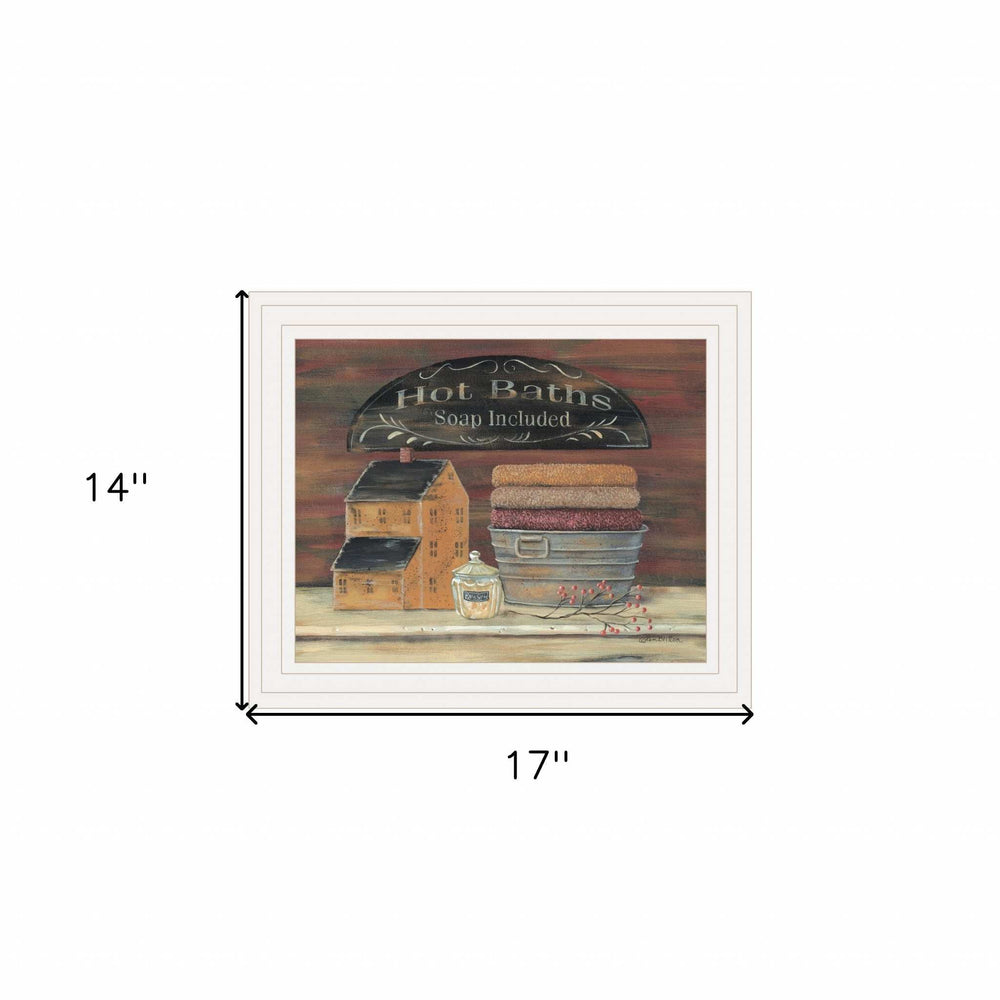 HOT BATH 8 White Framed Print Bathroom Wall Art - Homeroots - Flyclothing LLC