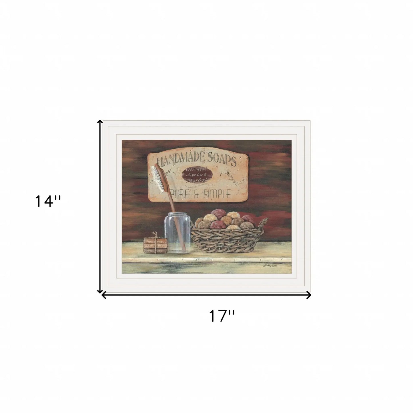 HANDMADE SOAPS 4 White Framed Print Bathroom Wall Art - Homeroots - Flyclothing LLC