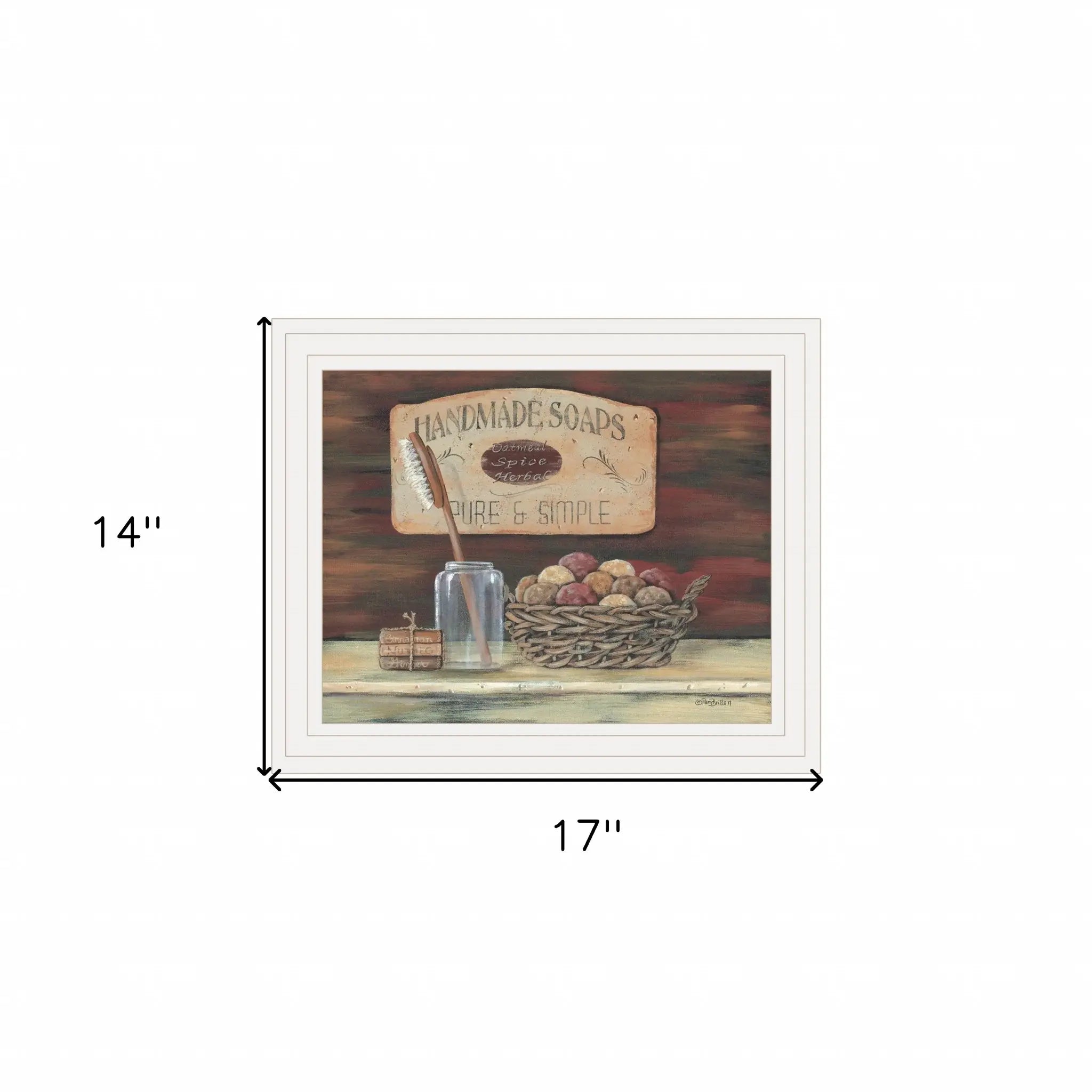 HANDMADE SOAPS 4 White Framed Print Bathroom Wall Art - Homeroots - Flyclothing LLC