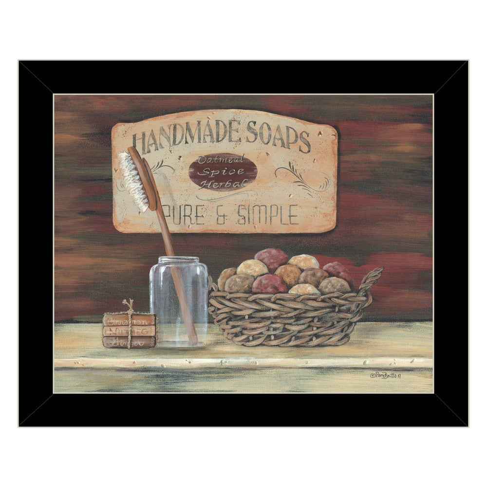 HANDMADE SOAPS 5 Black Framed Print Bathroom Wall Art - Homeroots - Flyclothing LLC