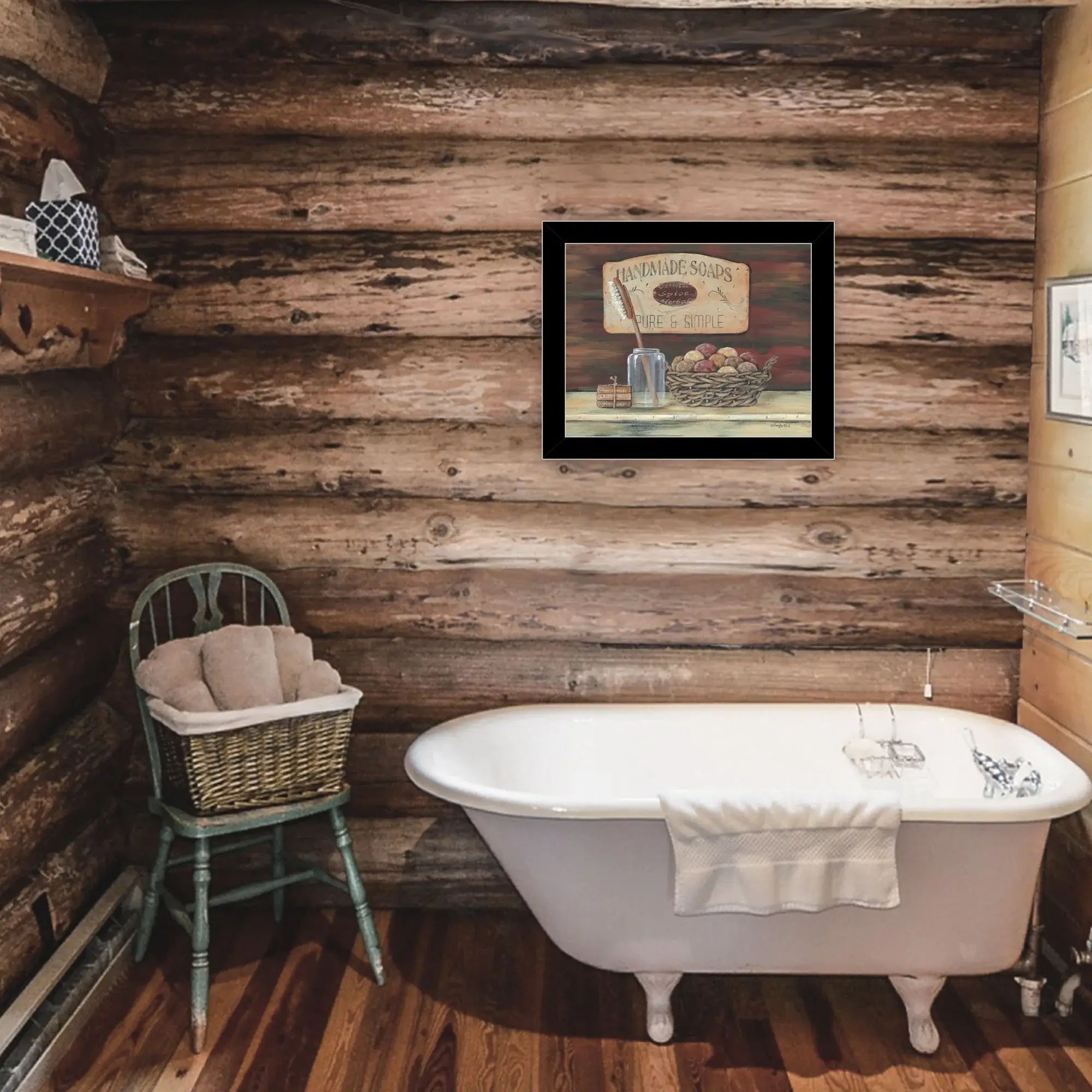 HANDMADE SOAPS 5 Black Framed Print Bathroom Wall Art - Homeroots - Flyclothing LLC