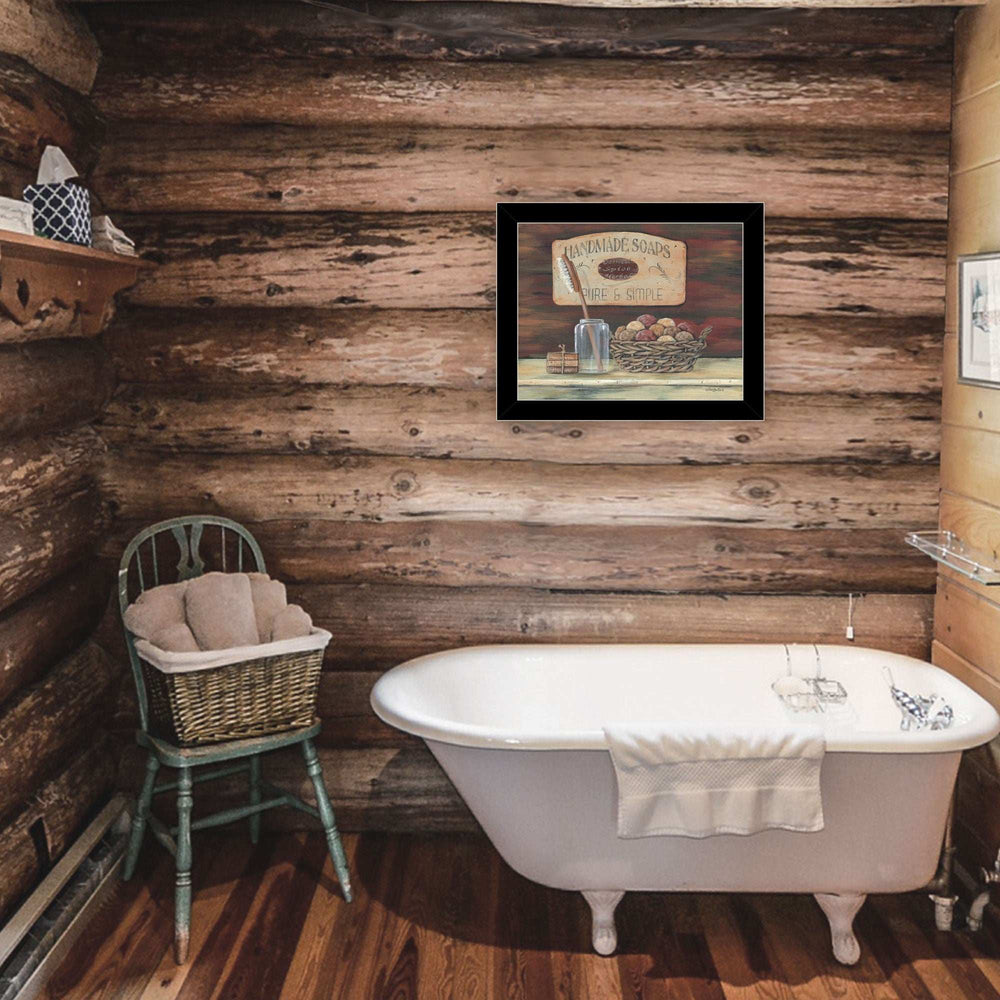 HANDMADE SOAPS 5 Black Framed Print Bathroom Wall Art - Homeroots - Flyclothing LLC