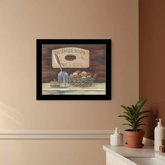 HANDMADE SOAPS 5 Black Framed Print Bathroom Wall Art - Homeroots - Flyclothing LLC