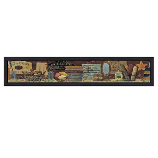 Country Bath Shelf 1 Black Framed Print Bathroom Wall Art - Homeroots - Flyclothing LLC