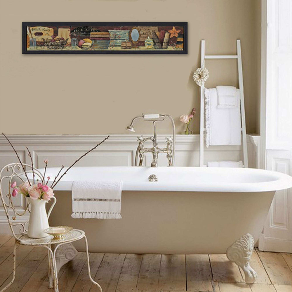 Country Bath Shelf 1 Black Framed Print Bathroom Wall Art - Homeroots - Flyclothing LLC