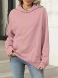 Kangaroo Pocket Long Sleeve Hoodie - Trendsi - Flyclothing LLC