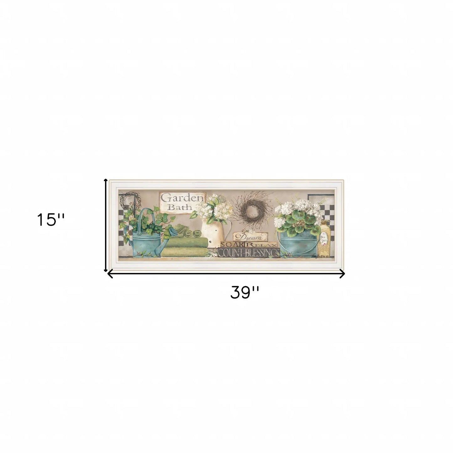 Garden Bath 1 White Framed Print Bathroom Wall Art - Homeroots - Flyclothing LLC