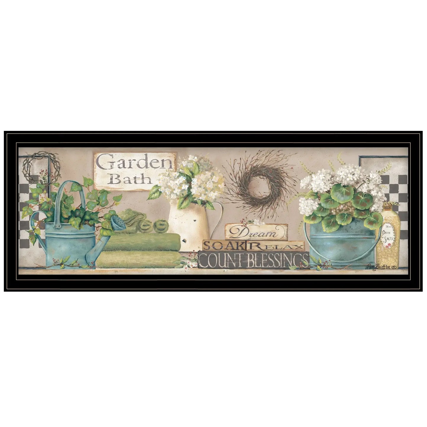 Garden Bath 2 Black Framed Print Bathroom Wall Art - Homeroots - Flyclothing LLC