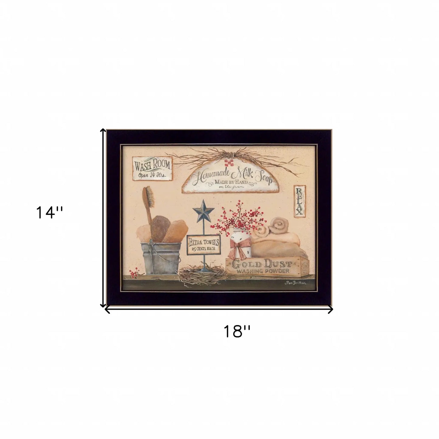 Wash Room 1 Black Framed Print Bathroom Wall Art - Homeroots - Flyclothing LLC