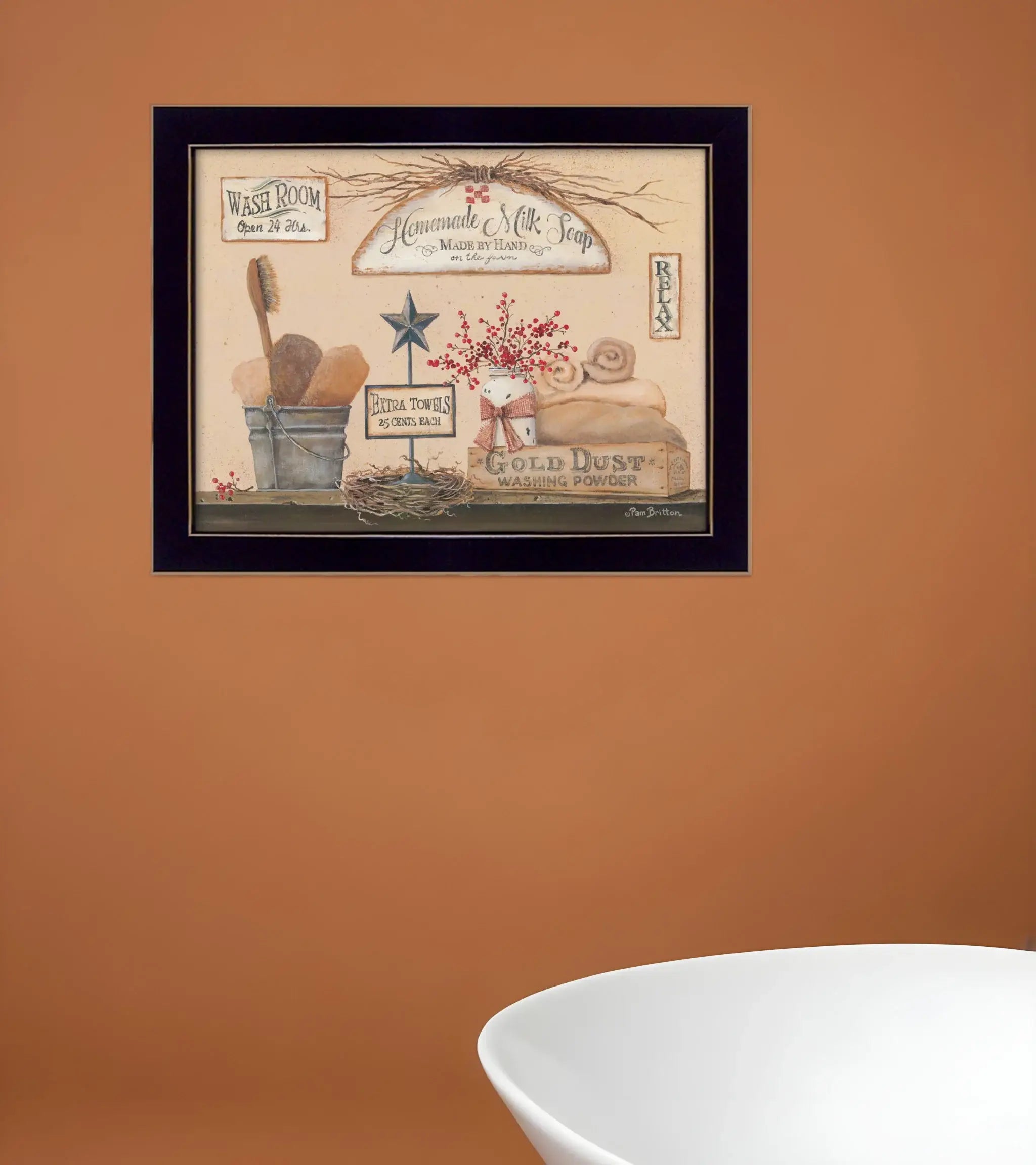 Wash Room 1 Black Framed Print Bathroom Wall Art - Homeroots - Flyclothing LLC