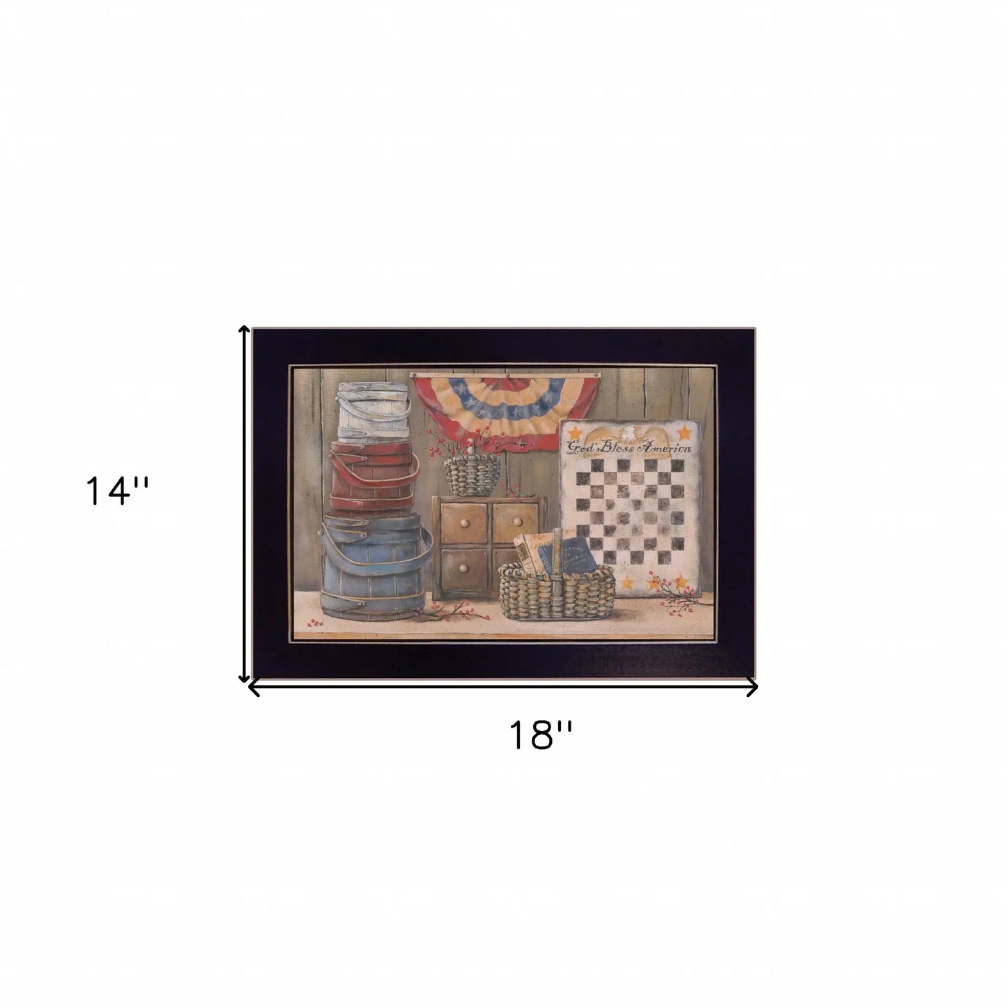 God Bless America 1 Black Framed Print Wall Art - Homeroots - Flyclothing LLC