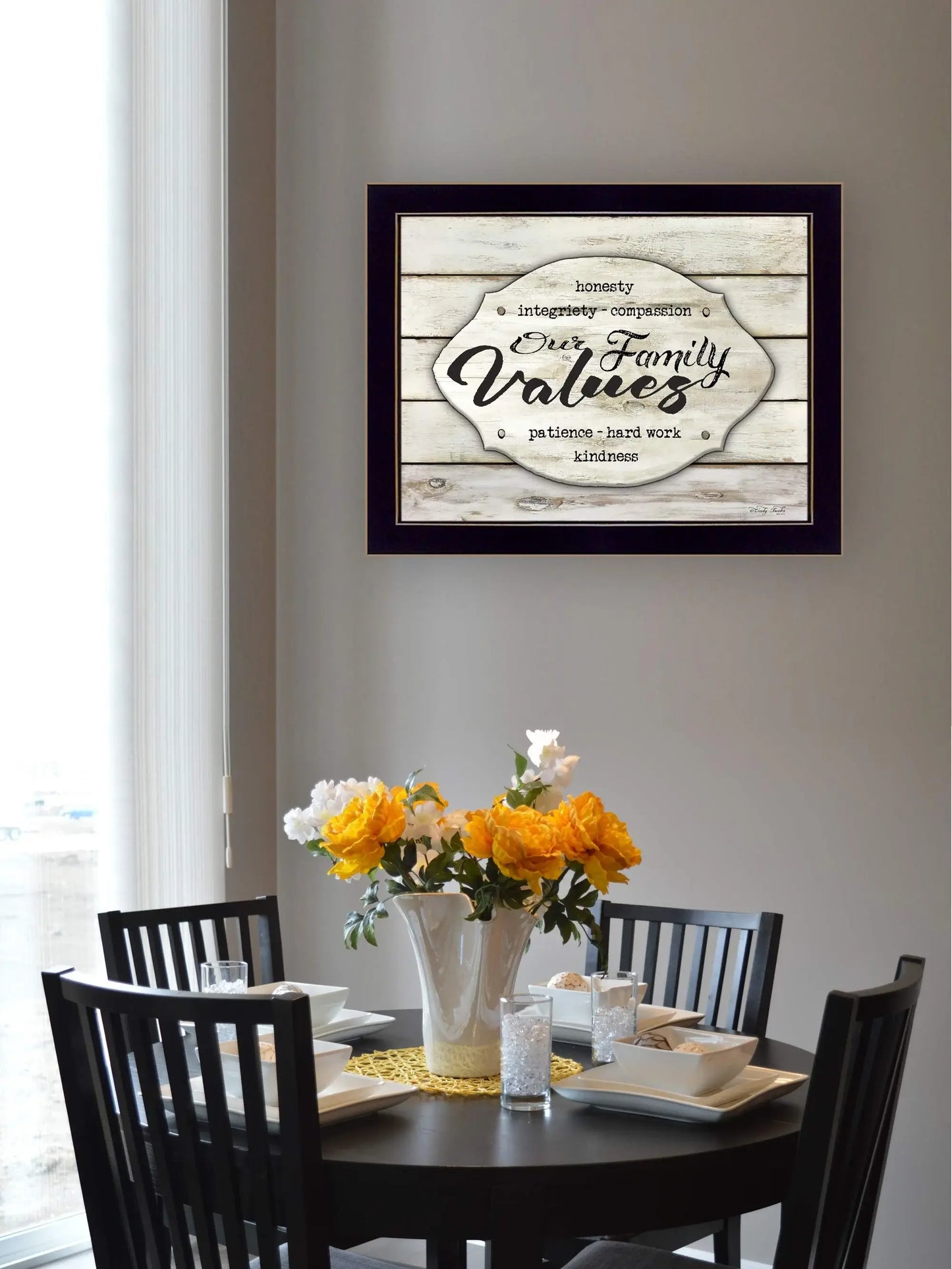 Our Family Values 1 Black Framed Print Wall Art - Homeroots - Flyclothing LLC