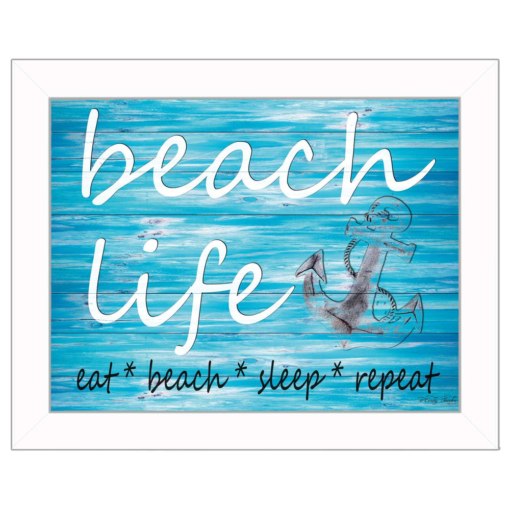 Beach Life 3 White Framed Print Wall Art - Homeroots - Flyclothing LLC