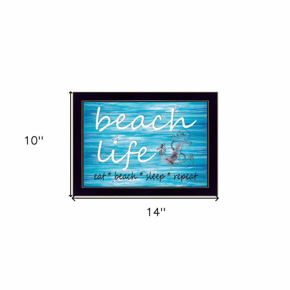 Beach Life 1 Black Framed Print Wall Art - Homeroots - Flyclothing LLC