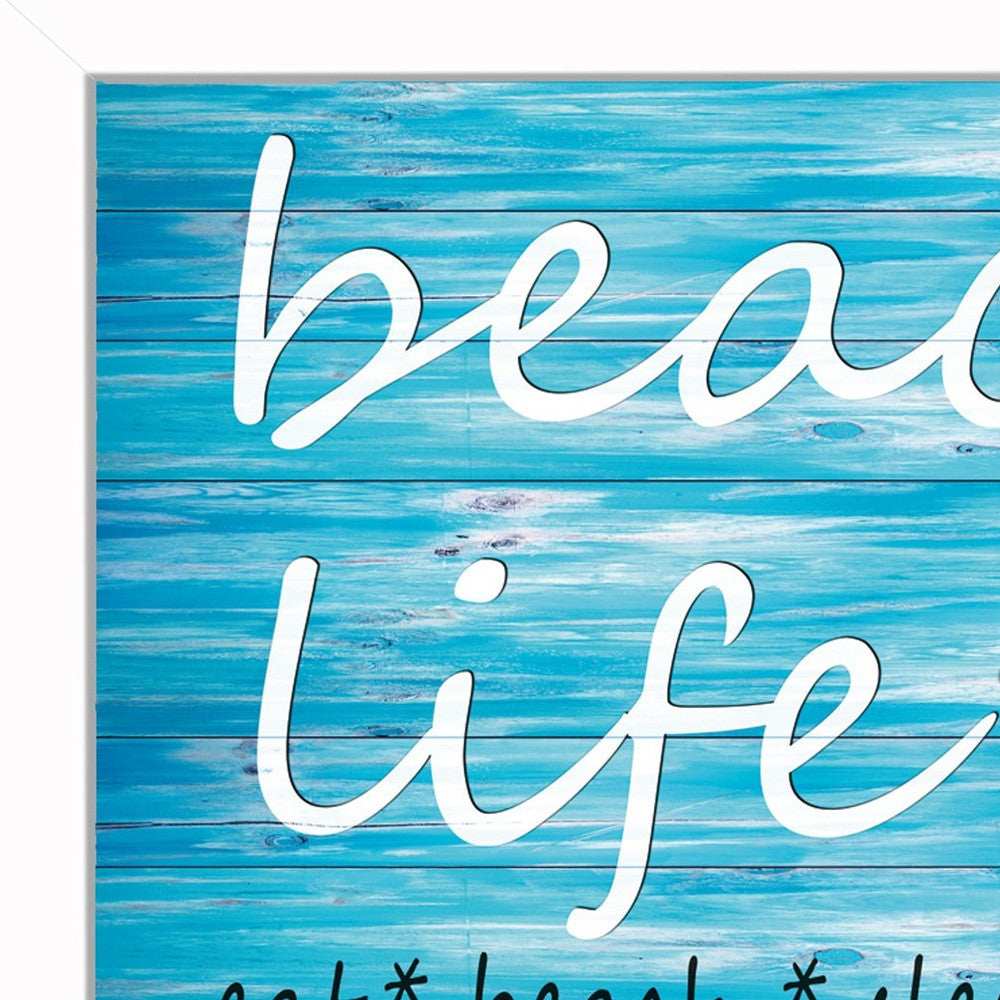 Beach Life 2 White Picture Frame Print Wall Art - Homeroots - Flyclothing LLC