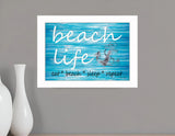 Beach Life 2 White Picture Frame Print Wall Art - Homeroots - Flyclothing LLC