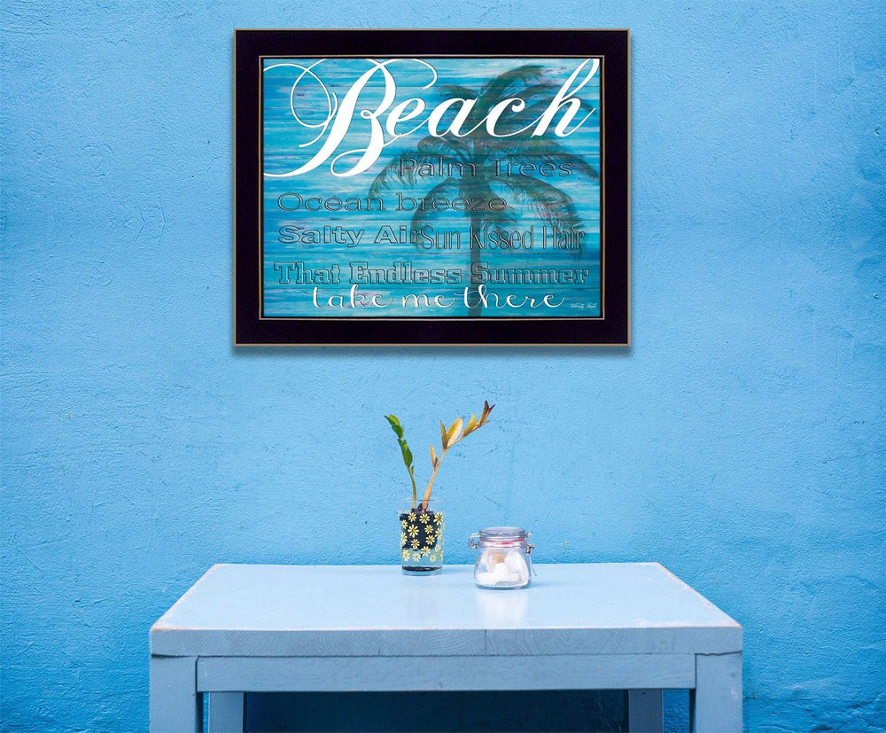 Beach Take Me There 1 Black Framed Print Wall Art - Homeroots - Flyclothing LLC