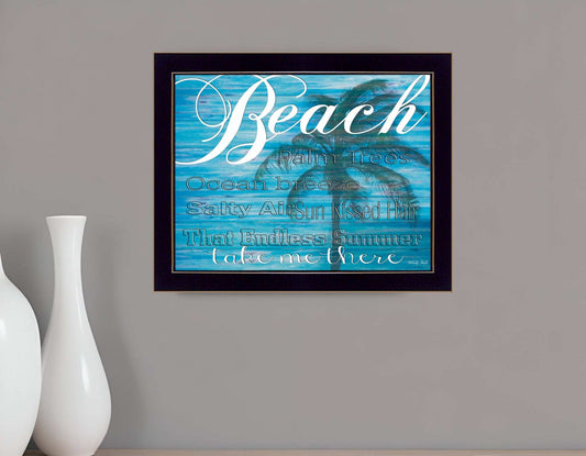 Beach Take Me There 1 Black Framed Print Wall Art - Homeroots - Flyclothing LLC