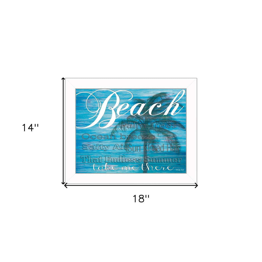 Beach Take Me There 2 White Framed Print Wall Art - Homeroots - Flyclothing LLC
