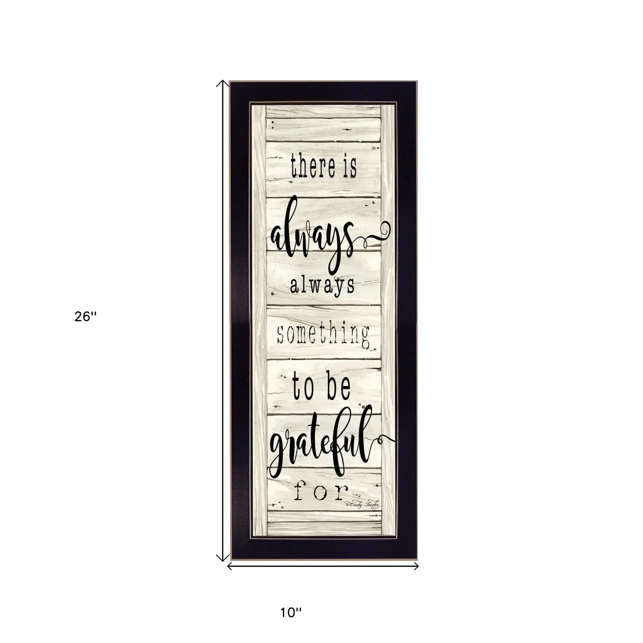 Be Grateful Black Framed Print Wall Art - Homeroots - Flyclothing LLC