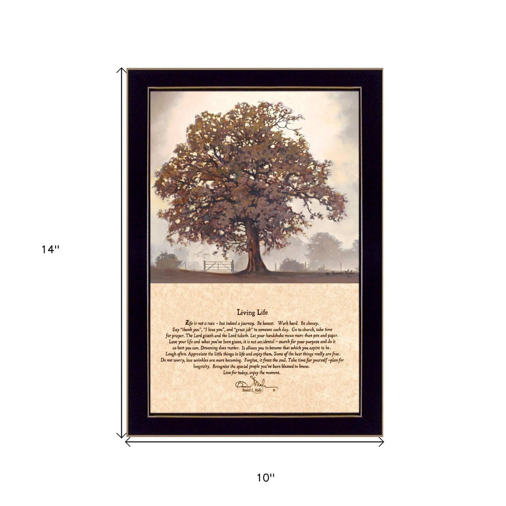 Living Life Black Framed Print Wall Art - Homeroots - Flyclothing LLC