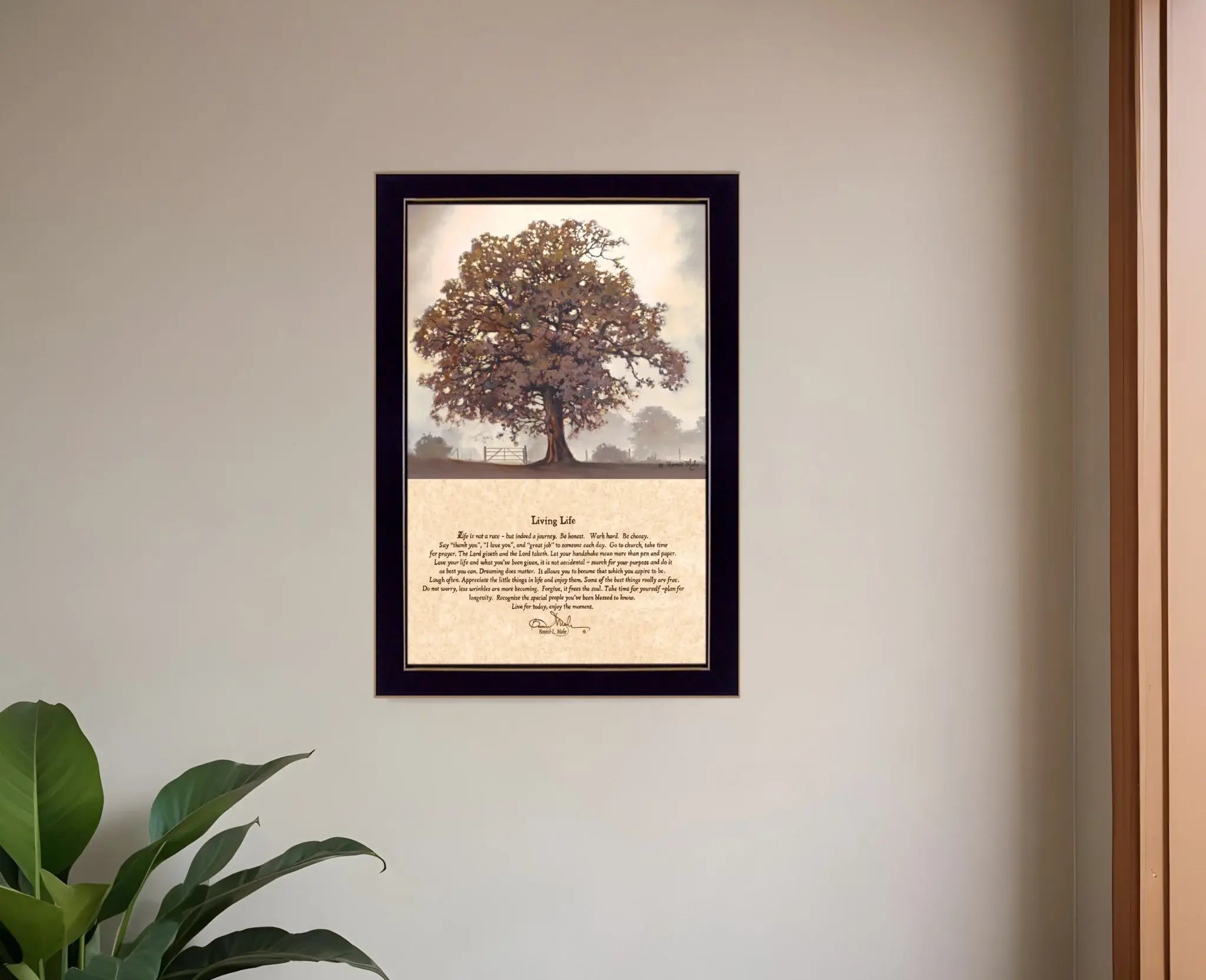 Living Life Black Framed Print Wall Art - Homeroots - Flyclothing LLC